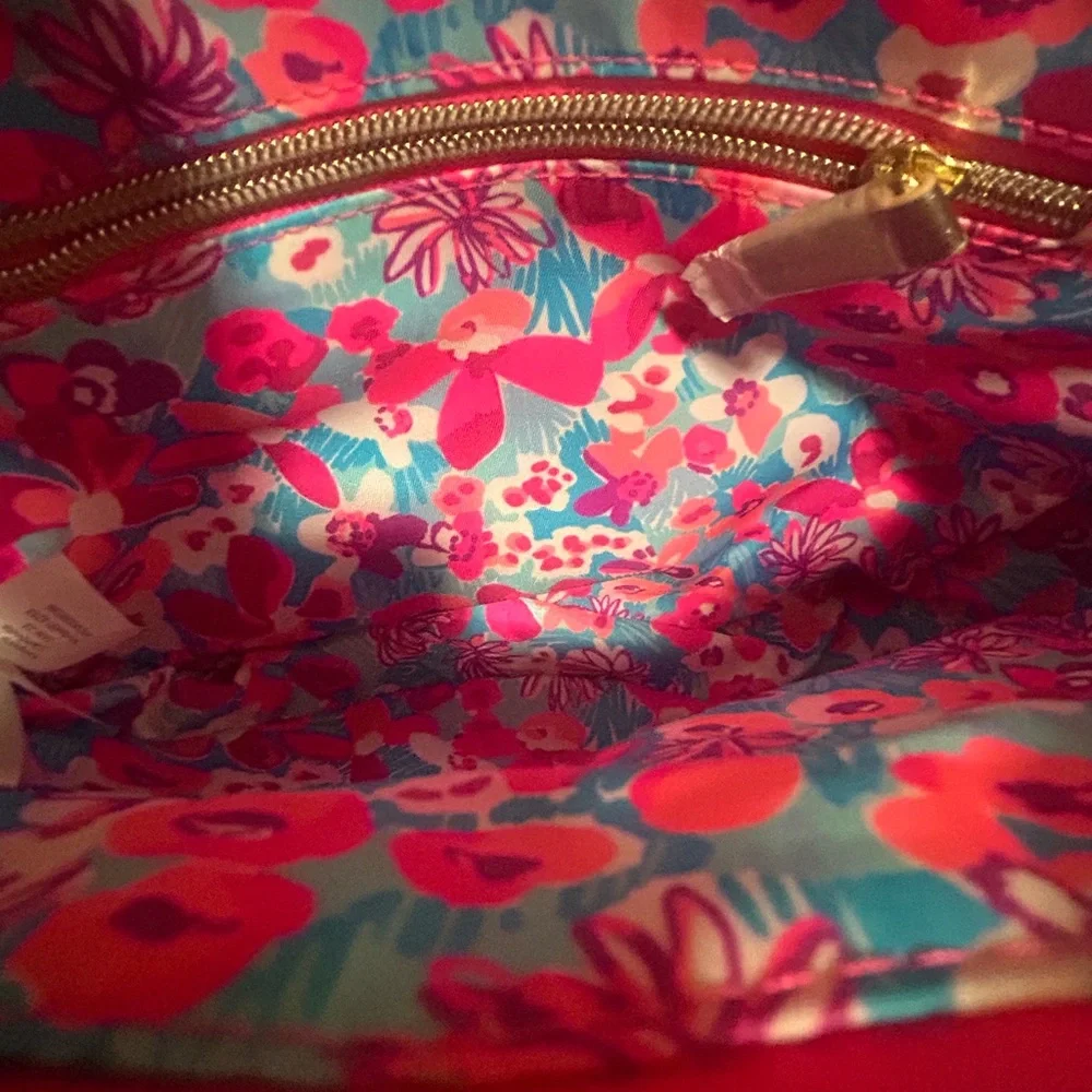 Lilly Pulitzer neoprene, Barbie pink Crossbody Giovanna bag purse 10.5 x 8“flaws - Picture 11 of 16